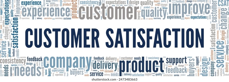 Customer Satisfaction CSAT word cloud conceptual design isolated on white background.