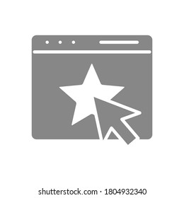 Customer satisfaction email, webpage with star grey icon. Feedback, online voting symbol