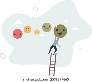 Customer satisfaction, feedback or appreciation rating, positive score or good quality service,flat characters.