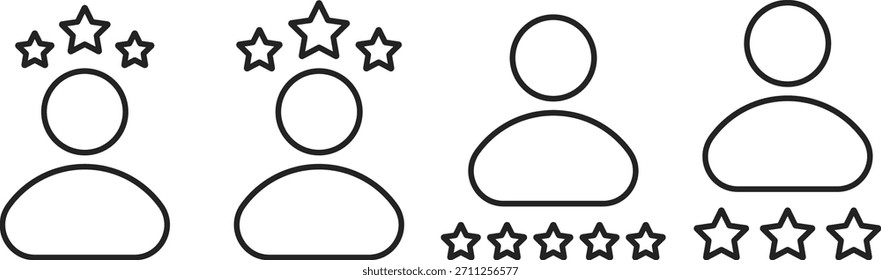 colección de iconos de satisfacción, Comentarios y calificación de Clientes. Conjunto de símbolos de revisión de la experiencia del usuario