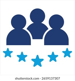 Satisfacción del Cliente Ilustración vectorial Flat Blue Icon