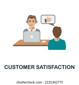 Customer Satisfaction flat icon. Colored element sign from market integration collection. Flat Customer Satisfaction icon sign for web design, infographics and more.