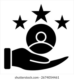 Ilustração do vetor do ícone de glifo de satisfação do cliente