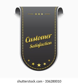 Customer Satisfaction golden Vector Icon Design