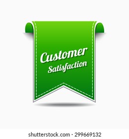 Customer Satisfaction Green Vector Icon Design
