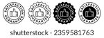 Customer satisfaction guarantee icon. 100% product service quality badge symbol. 100 percent assurance sale mark vector.
