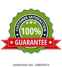 Customer Satisfaction Guarantee label illustration