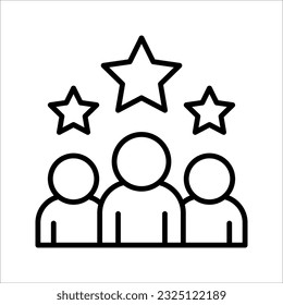 Customer Satisfaction Icon. Achievement, grade, ranking, star, user team icon. Client rating, executive, star user team icon. vector illustration on white background