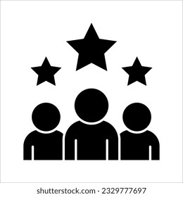 Customer Satisfaction Icon. Achievement, grade, ranking, star, user team icon. Client rating, executive, star user team icon. vector illustration on white background