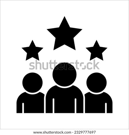 Customer Satisfaction Icon. Achievement, grade, ranking, star, user team icon. Client rating, executive, star user team icon. vector illustration on white background