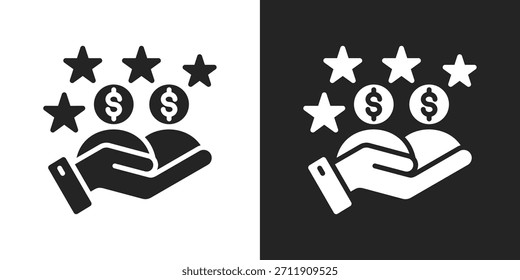 Icono De Satisfacción Cliente En Estilo Glifo Blanco Y Negro