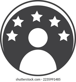 Icono de satisfacción del cliente, icono de retroalimentación del cliente vector negro