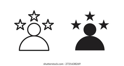 Icono de satisfacción Cliente en línea delgada, estilo de trazo para Sitio web y App
