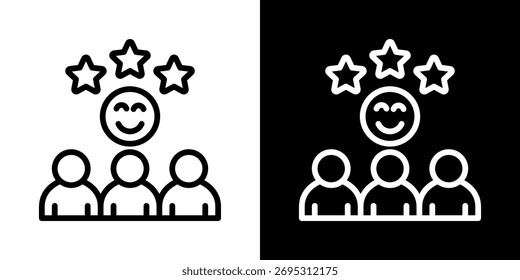 Customer Satisfaction Icon Of Flat Black And White Style