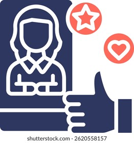 Customer Satisfaction Icon Glyph Color Vector Illustration