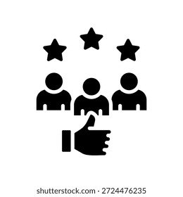 Ilustración vectorial de glifo de icono de satisfacción del Cliente