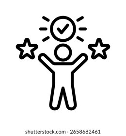 Ícone de satisfação do cliente - ilustração de vetor de linha