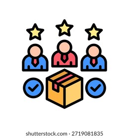 Icono de satisfacción del Cliente Ilustración vectorial de color lineal