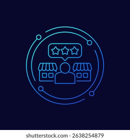 Customer satisfaction icon, linear design