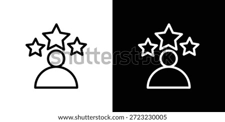 Customer satisfaction icon logo concept in strokes