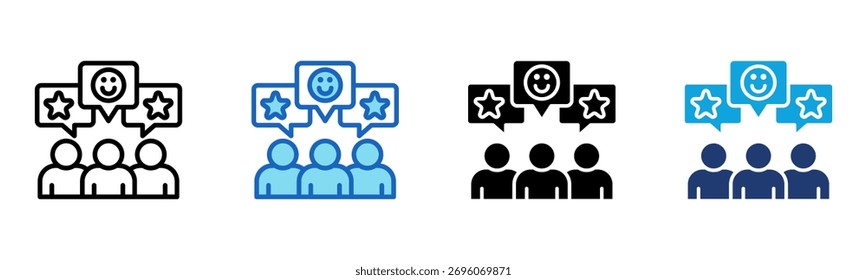 Icono de satisfacción del Cliente Multi Style Ilustración vectorial