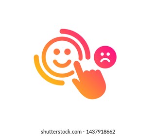 Customer satisfaction icon. Positive feedback sign. Smile symbol. Classic flat style. Gradient customer satisfaction icon. Vector