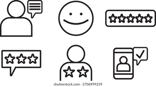 Customer satisfaction icon set, customers symbol of rating for product or service, Customer Satisfaction icon set multiple style illustration, illustration,
