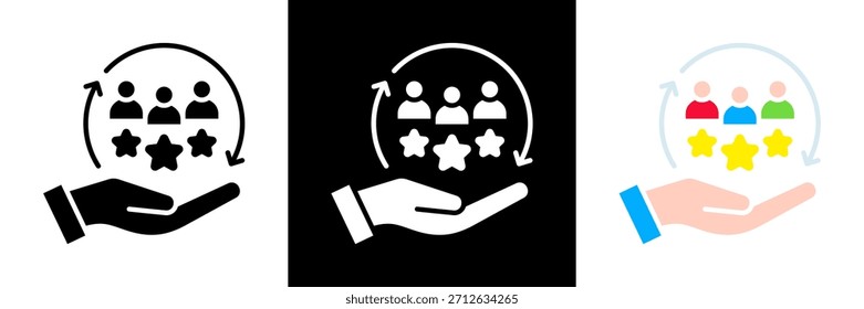 Conjunto de iconos de satisfacción del Cliente Ilustración vectorial de glifos