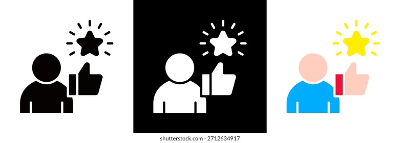 Conjunto de iconos de satisfacción del Cliente Ilustración vectorial de glifos