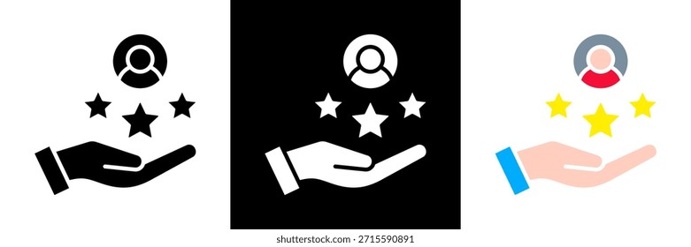 Conjunto de iconos de satisfacción del Cliente Ilustración vectorial de glifos