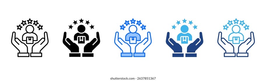 Customer Satisfaction Icon Set With Multiple Style For Design