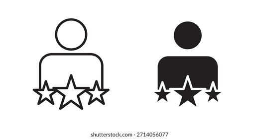 Customer satisfaction icon silhouette vector designs. Editable Strokes