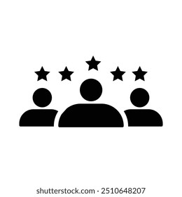 Customer Satisfaction Icon with star . Achievement, grade, ranking, star, user team icon. 