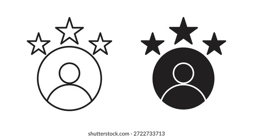 Símbolo del icono de satisfacción del Cliente. Vector EPS 10. icono de línea y glifo