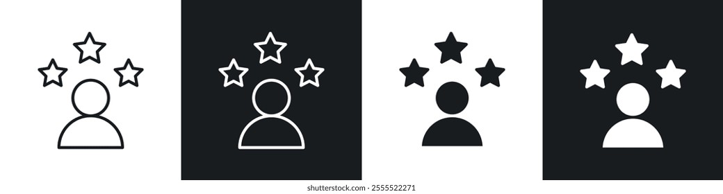 Customer satisfaction icon vector collection in black and white.