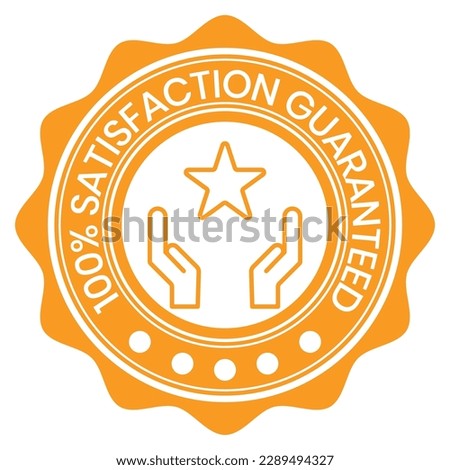 customer satisfaction icons, rubber, customer satisfaction badge, seal, stamp, sticker, customer satisfaction vector, 100 percent guarantee badge