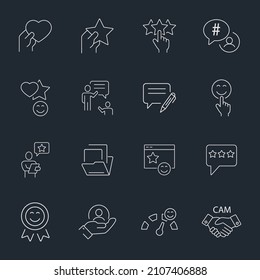 Icons für die Zufriedenheit des Kunden setzen. Kundenzufriedenheit     Paket-Symbol-Vektorelemente für Infografik-Web