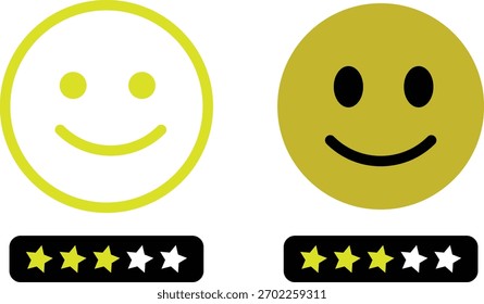 Customer Satisfaction Icons Set. Satisfaction Rating Symbols. Positive experience graphic designs. Service quality assurance signs
