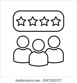 Iconos de satisfacción Cliente. Vector de línea simple