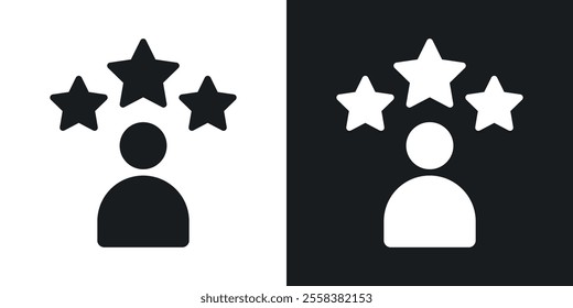 Customer satisfaction icons in solid black and white colors