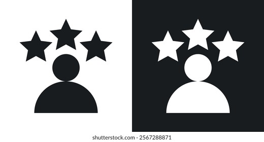 Customer satisfaction icons in solid black and white colors