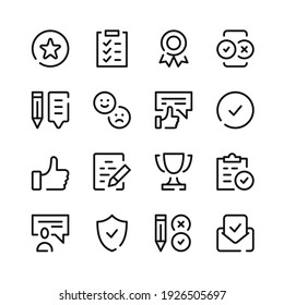 Customer satisfaction icons  Vector line icons  Simple outline symbols set