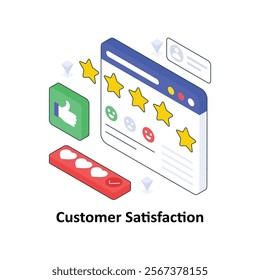 Customer Satisfaction isometric Colored illustration. EPS File stock illustration