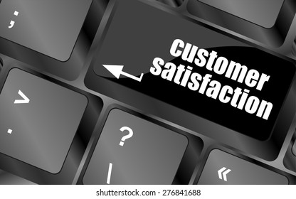 customer satisfaction key word on computer keyboard vector