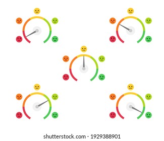 Customer satisfaction level scale. Rating and feedback concept. Scale of emotions. Vector isolated on white