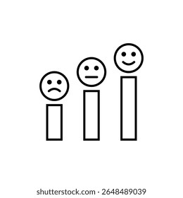 Customer satisfaction line icon. Positive feedback sign. Smile chart symbol. Quality design element. Classic style customer satisfaction icon. Editable stroke. Vector