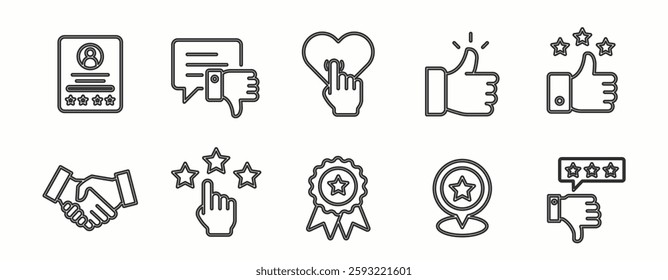 Customer Satisfaction line Icon Set. Vector Illustration.