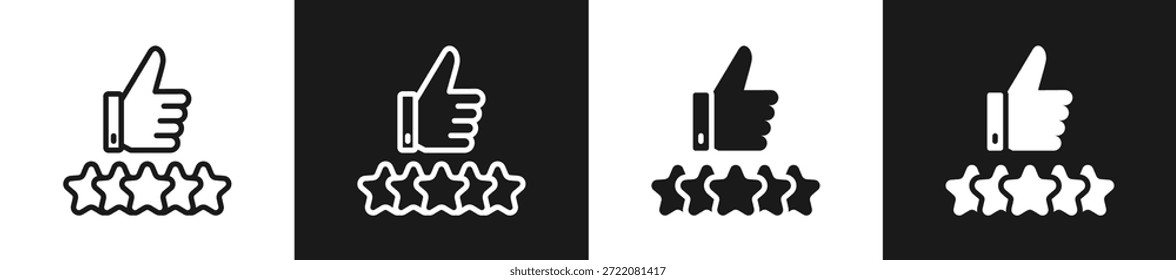 Línea De Satisfacción Cliente N Estilo De Icono De Glifo En Blanco Y Fondo