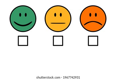 Customer satisfaction meter with different emotions, Survey opinion service, selecting the comment icon