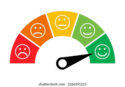 Customer satisfaction meter icon, graph rating measure business report vector illustration .